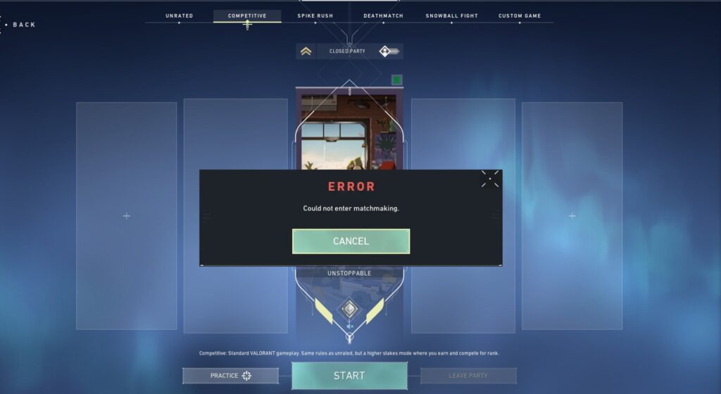 Valorant Could Not Enter Matchmaking Error Fix Troubleshooting Guide