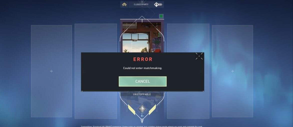 Valorant Could Not Enter Matchmaking Error Fix Troubleshooting Guide