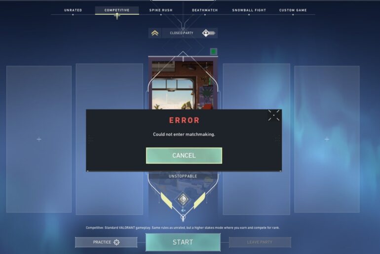 Valorant Could Not Enter Matchmaking Error Fix Troubleshooting Guide