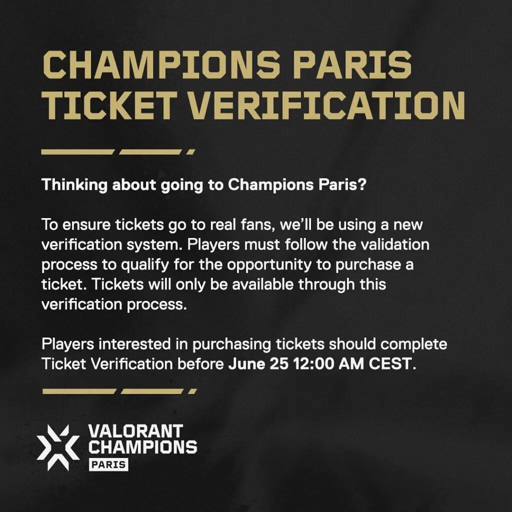 VCT Paris 2025 Tickets Sale Verifications and Ticket Limits - Valobuff