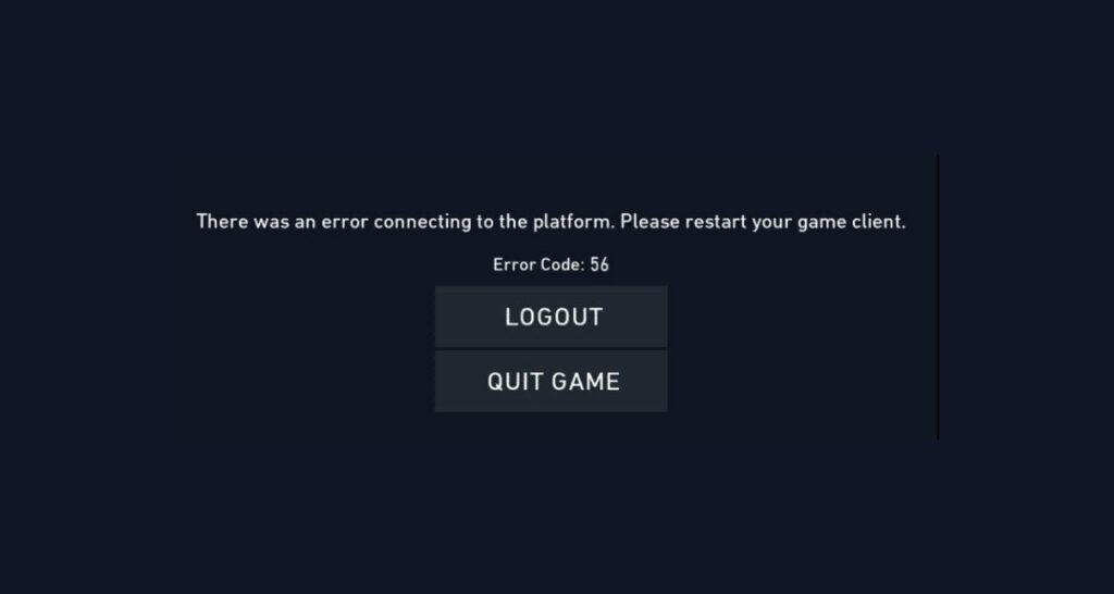 Valorant VAL 56 Server Down Error Fix