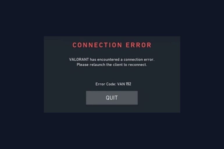 fix val 152 valorant error code